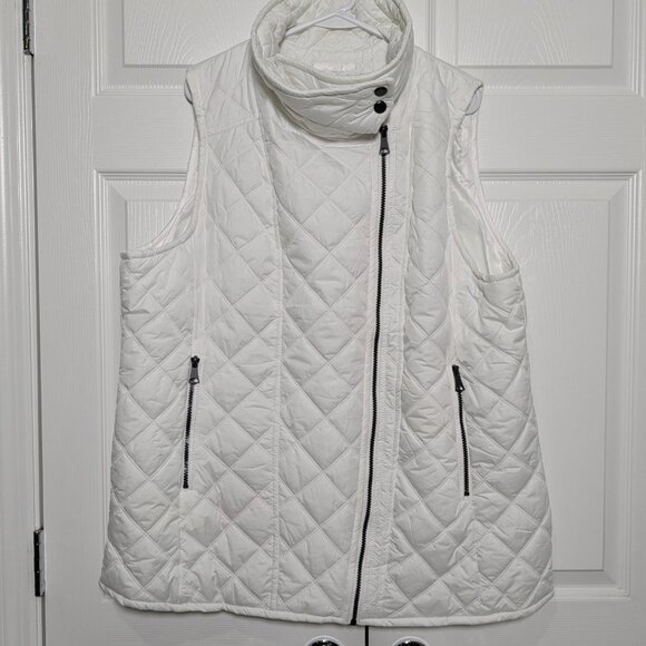 Marc New York | Andrew Marc Women's White Puffer Vest, Plus Size XXL, Full Zip - Picture 2 of 16